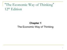 经济学的思维方式课件CH01 The Economic Way of Thinking