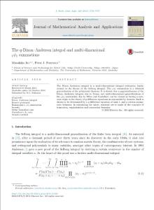 the q-dixon–anderson integral and multi-dimensional  summations：的q-dixon–安德森積分和多維的求和