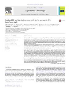 Quality of life and physical components linked to sarcopenia The SarcoPhAge study