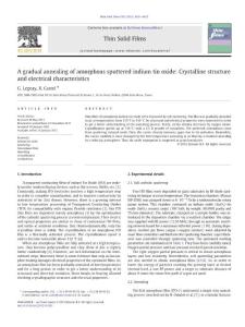 A gradual annealing of amorphous sputtered indium tin oxide Crystalline structure and electrical characteristics