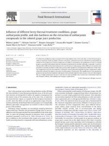 Influence of different berry thermal treatment conditions, grape anthocyanin profile, and skin hardness on the extraction of anthocyanin compounds in the colored grape juice production
