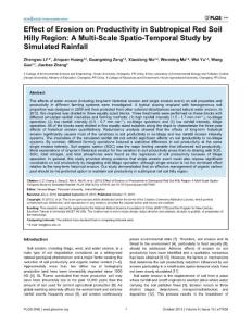 effect of erosion on productivity in subtropical red soil hilly region all a multi-scale spatio-temporal study by simulated rainfall