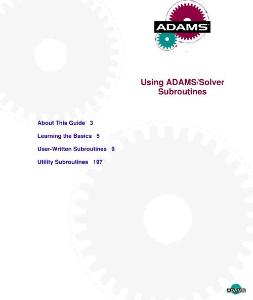 Using ADAMS-Solver Subroutines