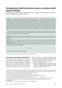 Strengthening health information systems to address health…