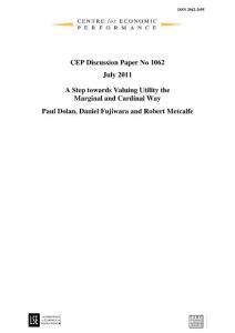 Step towards valuing utility (CEP)