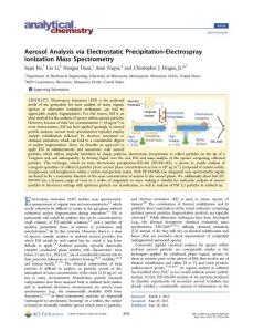 Aerosol Analysis via Electrostatic Precipitation-Electrospray Ionization Mass Spectrometry