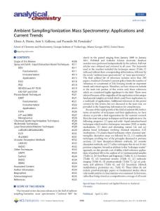 Ambient Sampling Ionization Mass Spectrometry--Applications and Current Trends
