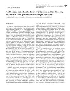 cr2015132a-Parthenogenetic haploid embryonic stem cells efficiently support mouse generation by oocyte injection