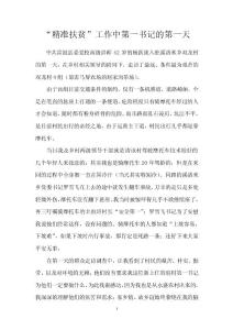 精準扶貧工作中第一書記的第一天