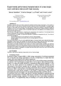 Experimental performance characterization of a new single room…