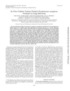 In Vitro Cellular Toxicity Predicts Pseudomonas aeruginosa…