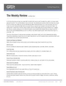The Weekly Review – by David Allen