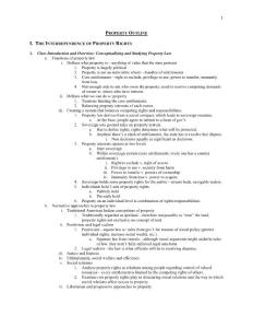 I. T INTERDEPENDENCE OF PROPERTY RIGHTS