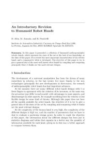An Introductory Revision to Humanoid Robot Hands