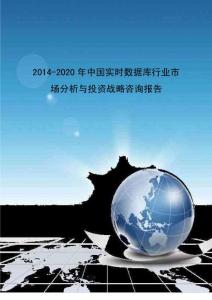 2014-2020年中国实时数据库行业市场分析与投资战略咨询报告