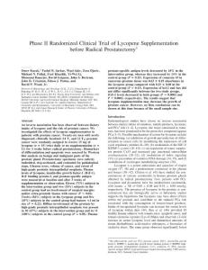 Phase II Randomized Clinical Trial of Lycopene Supplementation…