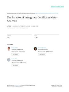 The Paradox of Intragroup Conflict A Meta-Analysis