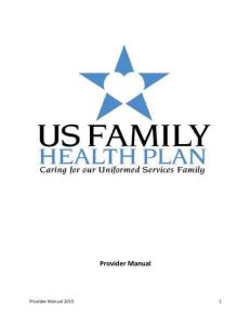 Provider Manual - US Family Health Plan