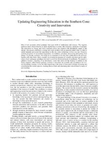 Updating Engineering Education in the Southern Cone Creativity and Innovation