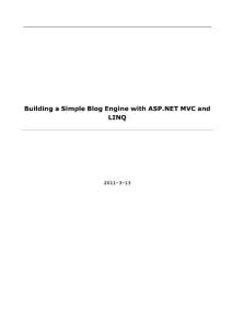 Building a Simple Blog Engine with ASP.NET MVC and LINQ