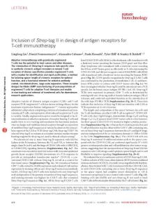 nbt.3461-Inclusion of Strep-tag II in design of antigen receptors for T-cell immunotherapy