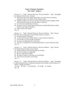 Exam 2 Review Questions PHY 2425 - Exam 2