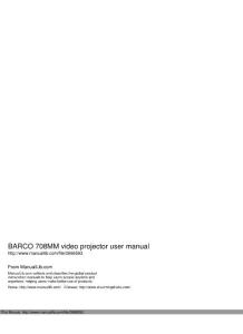 官方說明書巴視覺708MM視頻投影機用戶手冊