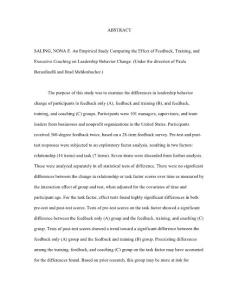 An Empirical Study Comparing The Effect Of Feedback Training And Executive Coaching On Leadership Behavior Change