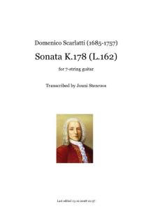 古典吉他 吉他谱 Classical guitar－D.Scarlatti--K 178, tr Stenroos 乐谱