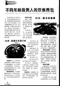 不同年龄段男人的饮食养生