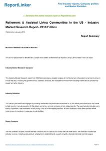 Retirement  Assisted Living Communities in the US - Industry