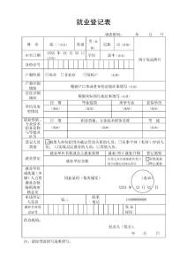 就业登记表(填写范本)