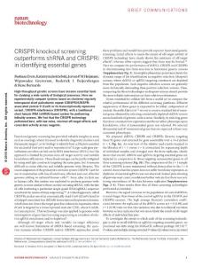nbt.3536-CRISPR knockout screening outperforms shRNA and CRISPRi in identifying essential genes