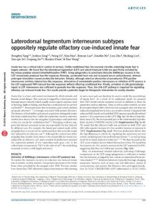 nn.4208-Laterodorsal tegmentum interneuron subtypes oppositely regulate olfactory cue-induced innate fear