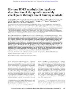 Genes Dev.-2016-Schibler-1187-97-Histone H3K4 methylation regulates deactivation of the spindle assembly checkpoint through direct binding of Mad2