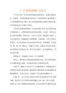 广告营销策略与技巧