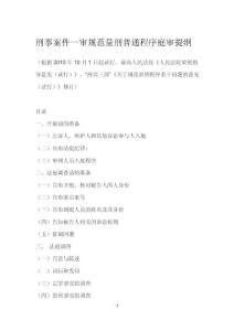 刑事案件一審規(guī)范量刑普通程序庭審提綱