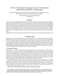 A new compressive imaging camera architecture using optical-domain compression