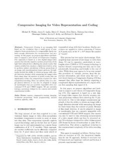 Compressive imaging for video representation and coding