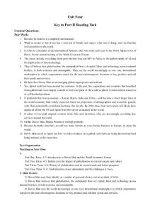 全新版大學英語第四冊第四單元課后習題答案