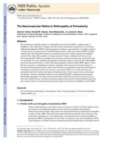 the neurovascular retina in retinopathy of prematurity早产儿视网膜病变的视网膜血管