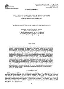 Evaluation of recycle P T treatment by using BWR to perform geologic disposal