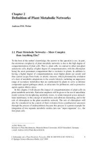 Definition of Plant Metabolic Networks