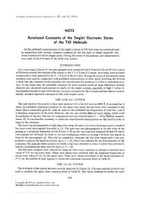 Rotational constants of the singlet electronic states of the TiO molecule