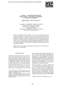 Satool - A Software Tool for Structural Analysis of Complex Automation Systems12