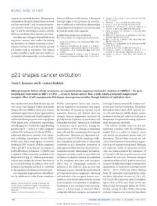 ncb3382-p21 shapes cancer evolution