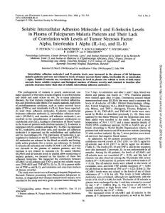 Soluble Intercellular Adhesion Molecule-i PlasmaofFalciparum…