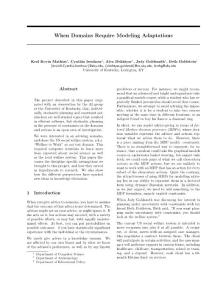 When Domains Require Modeling Adaptations