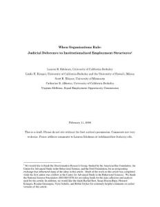 When Organizations Rule Judicial Deference to…