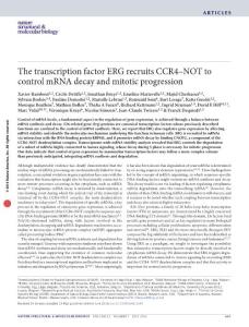nsmb.3243-The transcription factor ERG recruits CCR4–NOT to control mRNA decay and mitotic progression